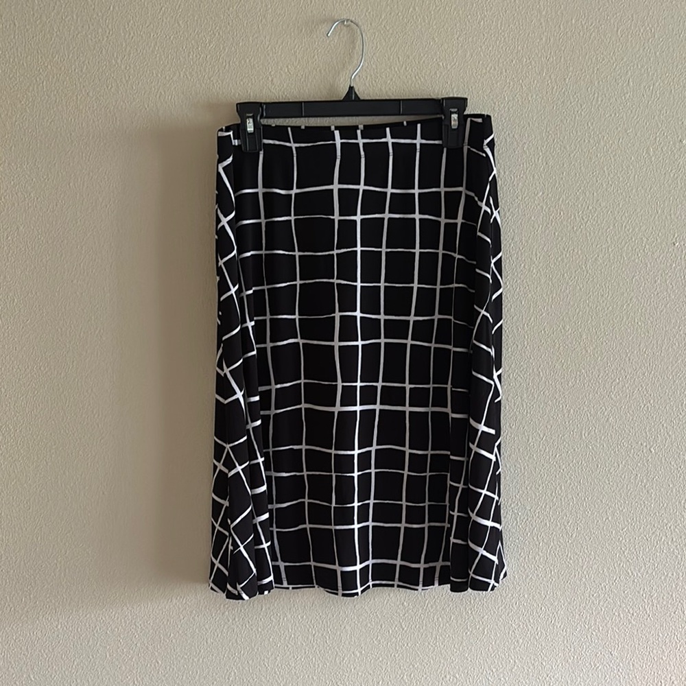 Chico's Black and White Midi Skirt